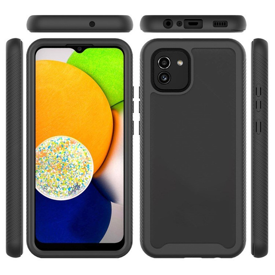 Puzdro pre Samsung Galaxy A03, Shockproof, s fóliou, čierne
