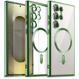 Puzdro pre Samsung Galaxy S25 Ultra, Electro MagSafe, zelený + sklo na displej