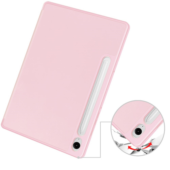 Puzdro pre Samsung Galaxy Tab S10 FE+ Plus, Smartcase s priestorom pre stylus, ružové