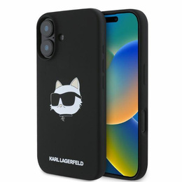Silikónové puzdro Karl Lagerfeld s potlačou hlavy Choupette pre iPhone 16