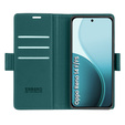 Puzdro pre Oppo Reno 14 F / 14 FS, ERBORD Glossy Litchi, flipová peňaženka, zelený