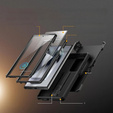 Odolné puzdro pre Samsung Galaxy S25 Ultra – Tongate MECH Series Clip, čierne