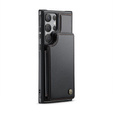 CASEME flipové puzdro pre Samsung Galaxy S25 Ultra, Litchi Wallet, čierne