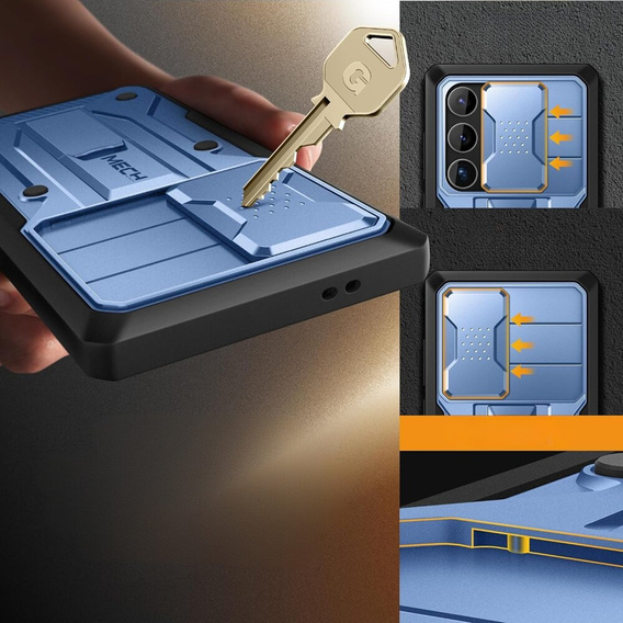 Puzdro pre Samsung Galaxy S24 Ultra, Tongate MECH Series Clip, modré