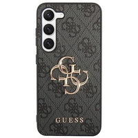 GUESS Obal na mobil pre Samsung Galaxy S24, 4G Big Metal Logo, sivé