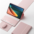 Puzdro + klávesnica Xiaomi Pad 5/5 Pro, ružové rose gold