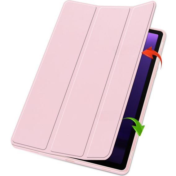Puzdro pre Samsung Galaxy Tab S10 FE+ Plus, Smartcase s priestorom pre stylus, ružové