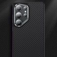 Puzdro BENKS Kevlar pre Samsung Galaxy S25, pre MagSafe, Carbon Fiber, čierne