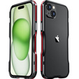 Puzdro LUPHIE pre iPhone 15, Armor Bumper, čierna / červená