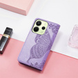 Klapkové puzdro pre Xiaomi Redmi Note 14 4G, Butterfly, fialové