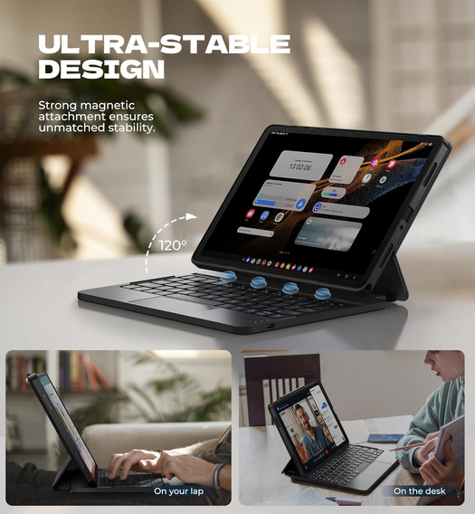 Magnetické puzdro Dexnor s klávesnicou a touchpadom pre Samsung Galaxy Tab A9+