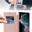 Klapkové puzdro pre Samsung Galaxy S22 Ultra 5G, RFID Wallet MagSafe CamShield, ružové