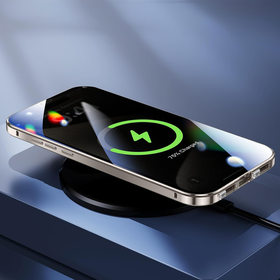 Magnetické puzdro Dual Glass MagSafe pre iPhone 16, strieborné