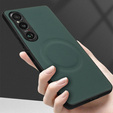 Obal na mobil pre Sony Xperia 1 VI, Leather Hybrid MagSafe, zelený