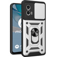 Obal na mobil pre Motorola Moto G53 5G, CamShield Slide, strieborné