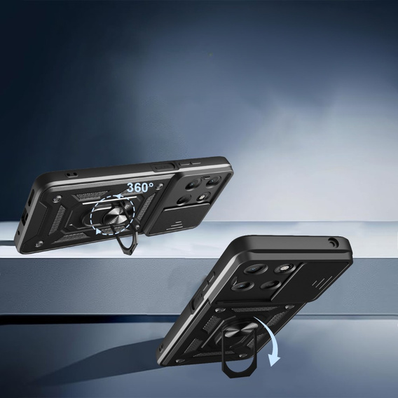 Obal na mobil pre Motorola Moto G15 / Motorola Moto G15 Power, CamShield Slide, čierne