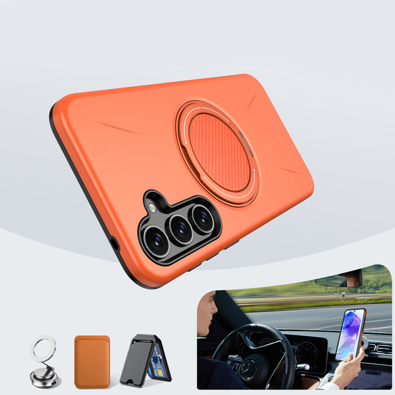 Puzdro MagSafe s podstavcom pre Samsung Galaxy A57 5G, oranžové