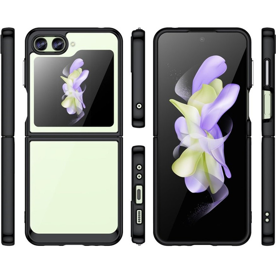 Obal na mobil pre Samsung Galaxy Z Flip 5 5G, Fusion Hybrid, transparentné / čierne