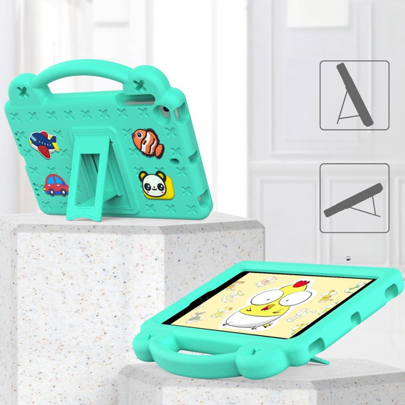 Detské puzdro pre iPad mini 7.9" 2019/2015/2014/2013/2012 (5/4/3/2/1 gen.), Cute Patterns, so stojanom, zelený