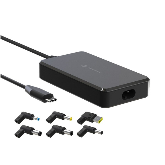 Univerzálny napájací adaptér pre notebook Forcell E856 USB-C 90 W s vymeniteľnými koncovkami