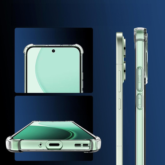 Puzdro pre Oppo Reno 14, vystužené, s ochranou fotoaparátu, priehľadné