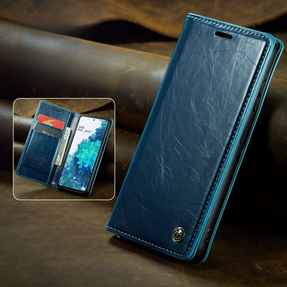 CASEME flipové puzdro pre Samsung Galaxy S20 FE / 5G, Waxy Textured, modré