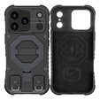 Puzdro pre iPhone 17 Pro, pre MagSafe, pancierované so stojanom, čierne