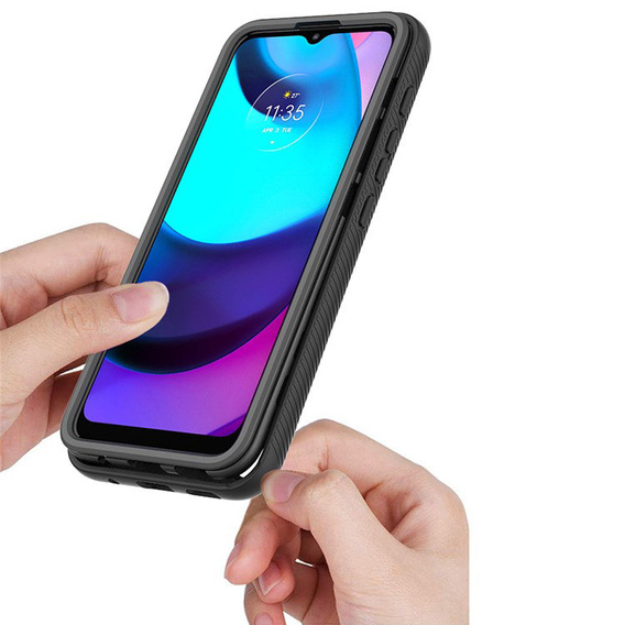 Puzdro pre Motorola Moto E20, Shockproof, s fóliou, modré