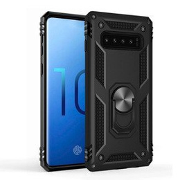 Pancierované obal na mobil pre Samsung Galaxy S10, Nox Case Ring, čierne