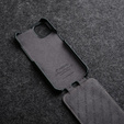 MELKCO flipové puzdro pre iPhone 15 Pro, kožené, flipové, čierne