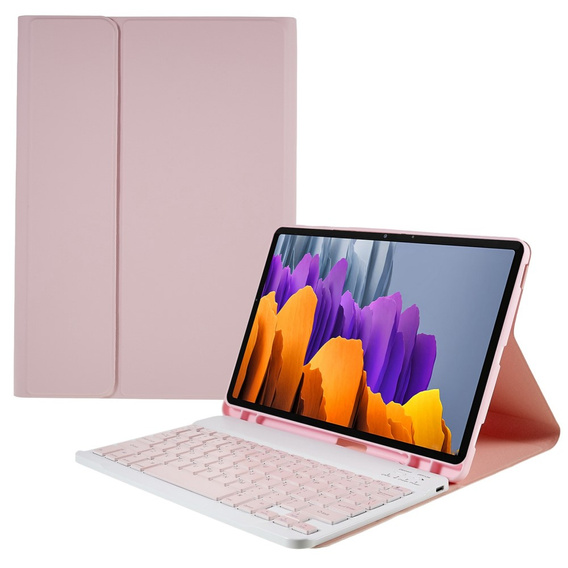 Puzdro + klávesnica Samsung Galaxy Tab S7 T870/T875 / S8, Pen Slot, ružové rose gold