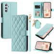 Puzdro s chlopňou pre Samsung Galaxy A36 5G, Rhombus Crossbody Leather, zelený