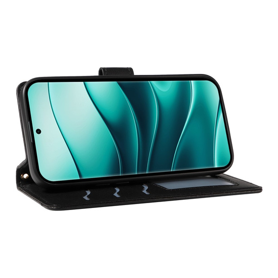Puzdro s chlopňou pre Xiaomi Redmi Note 14 Pro 5G / Xiaomi Redmi Note 14 Pro+ 5G / Xiaomi Poco X7 5G, Rhombus Crossbody Leather, čierne