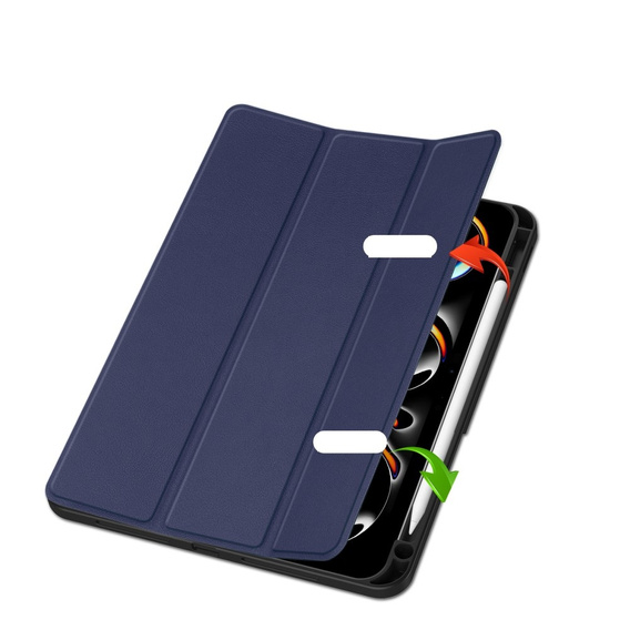 Puzdro pre iPad Pro 11" 2024 (5 gen.), Smartcase s priestorom pre stylus, tmavomodré