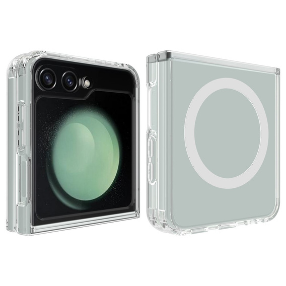 Puzdro pre Samsung Galaxy Z Flip7 FE / Z Flip6, Fusion Hybrid, pre MagSafe, priehľadné