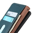KHAZNEH RFID puzdro pre Xiaomi Poco F6, Litchi Texture, zelený