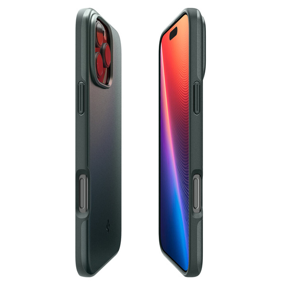 Puzdro Spigen pre iPhone 16 Pro, Thin Fit Mag, zelený + tvrdené sklo 9H