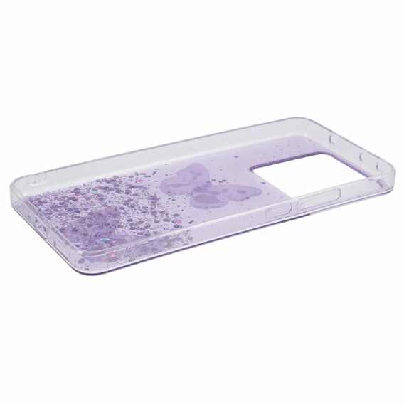 Puzdro pre Xiaomi 13T / 13T Pro / Redmi K60 Ultra, Glitter Butterfly, fialové