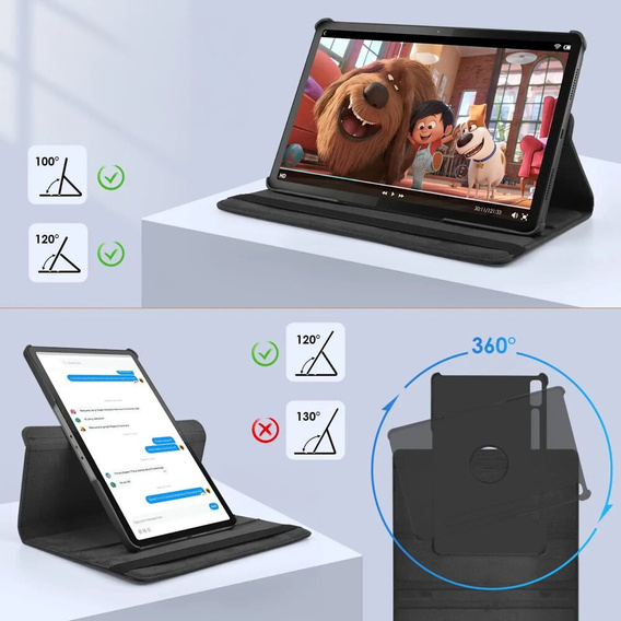 Puzdro pre Lenovo Tab P11 Pro Gen 2 TB132FU TB132XU 11.2" TB330FU 10.95", otočné o 360°, čierne