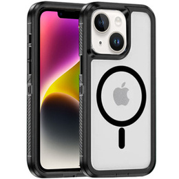 Puzdro s rámom pre iPhone 13/14, pre MagSafe, transparentné / čierne