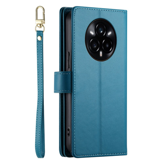 Klapkové puzdro pre Realme 14 Pro 5G, Wallet Zipper Pocket, modré