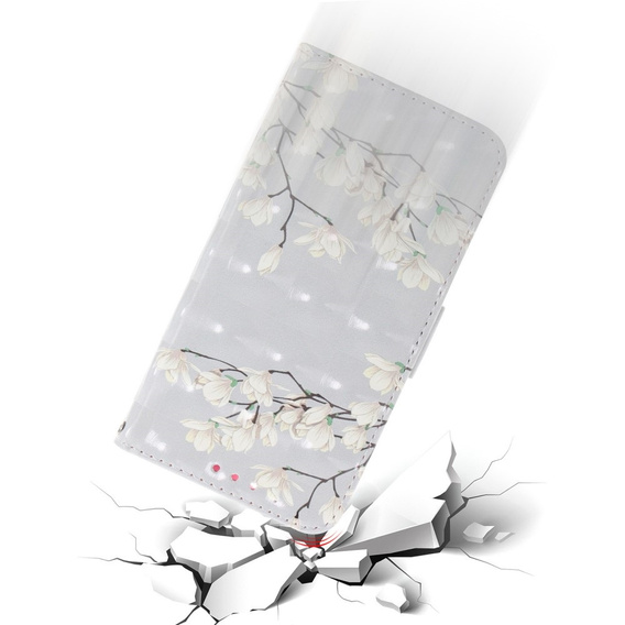 Klapkové puzdro pre Motorola Edge 50 Pro 5G, Wallet, Magnolia Flowers sivé