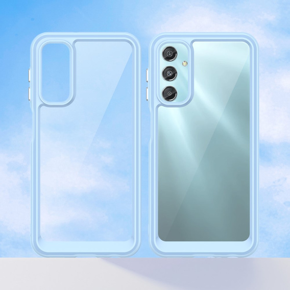 Obal na mobil pre Samsung Galaxy A25 5G, Fusion Hybrid, transparentné / modré + 9H sklo