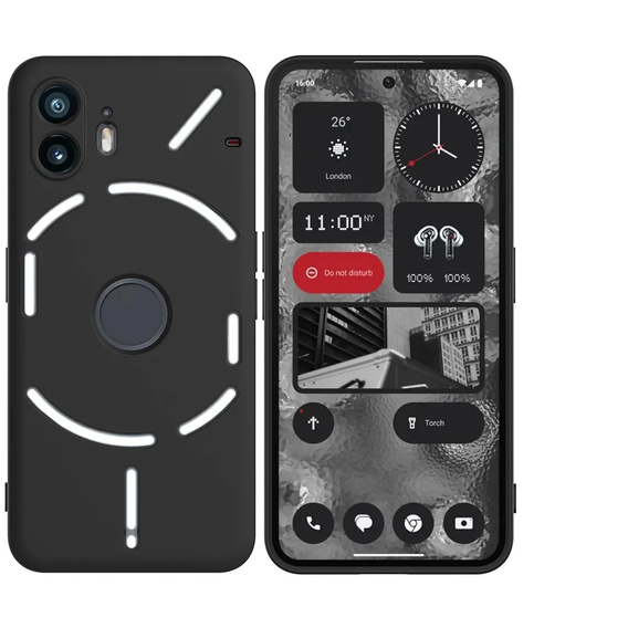 Obal na mobil pre Nothing Phone 2, Silicone Lite, čierne