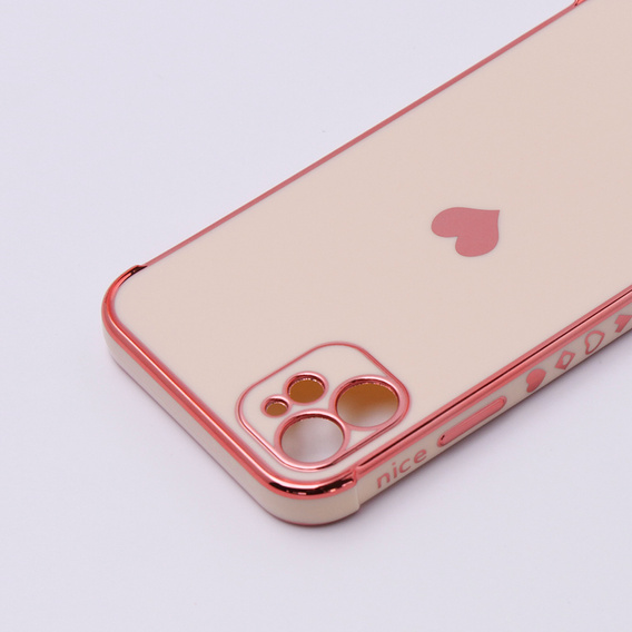 Obal na mobil pre Apple iPhone 11, Electro heart, ružové rose gold