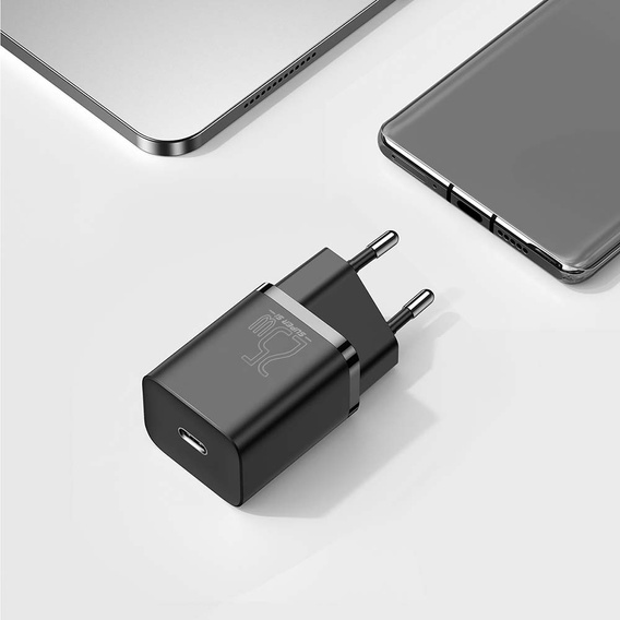 Sieťová nabíjačka Baseus Super Si PD 25 W USB-C + kábel USB-C, čierna
