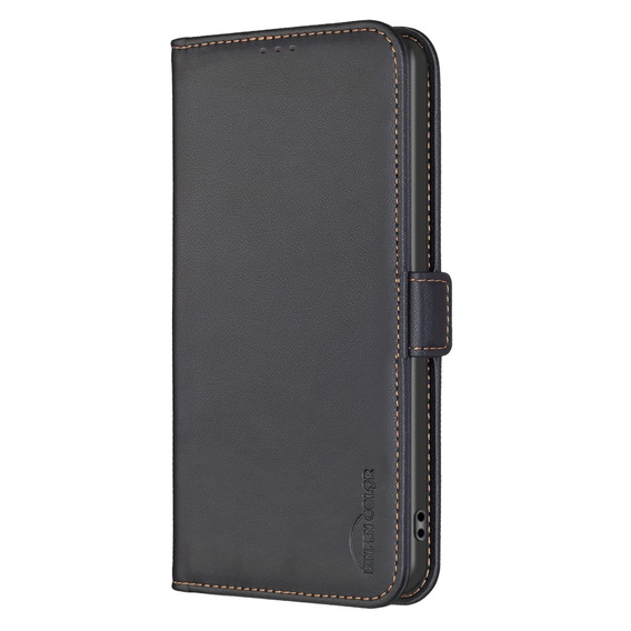 Klapkové puzdro pre Samsung Galaxy A15, BINFEN Wallet, čierne + 9H sklo