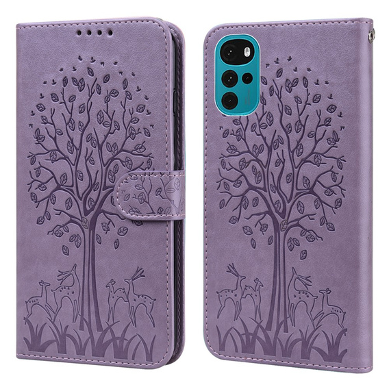 Klapkové puzdro pre Motorola Moto G22, tree, fialové