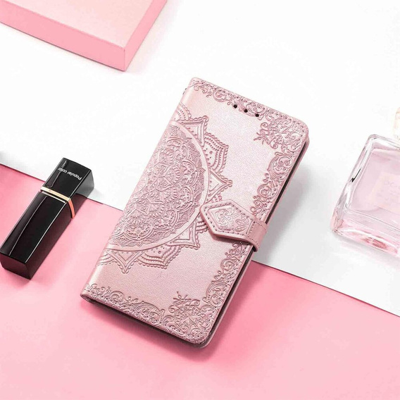 Klapkové puzdro pre Oppo Reno 11F 5G, Mandala, ružové rose gold