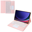 Puzdro + klávesnica Samsung Galaxy Tab S9+, Leather Pen Slot TouchPad, ružové rose gold
